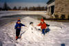 Boys w/ sad snowman