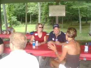 Tim (back of head), Kimberly, Morgan, and Debra
