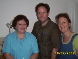 June Campbell, Matthew and Becky Sue Stephens at the Stephens Apartment