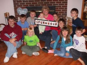 Grandma and all the grandkids on Thanksgiving '07